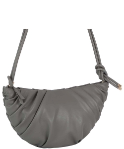 Fashion Pleated Half Moon Crossbody Bag HGE-0149 GRAY